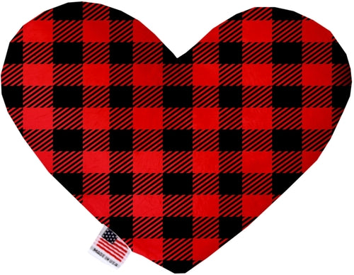 Mirage Pet 1301-CTYHT6 Red Buffalo Check Canvas Heart Dog Toy - 6 in.